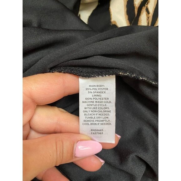 𝅺BP Women Ruched Animal Print Dress Bnwot Mesh Long Sleeve Vneck - Picture 5 of 6